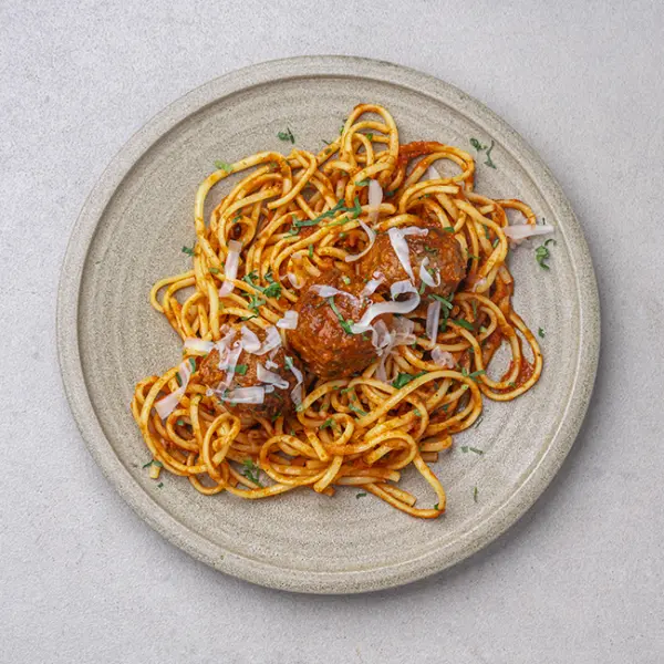 Beef Meat Balls Ragu With Linguine
